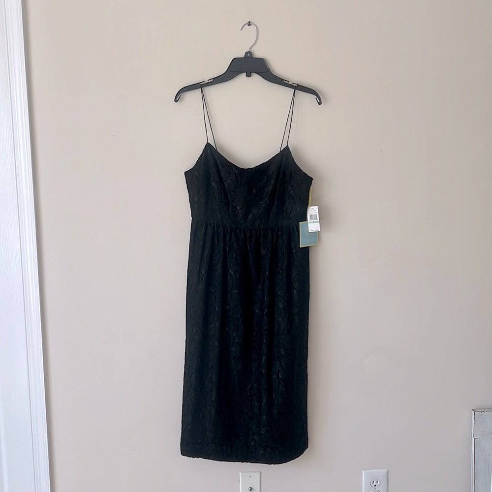 CeCe Womens size 8 black lace spaghetti strap knee length dress new with tags